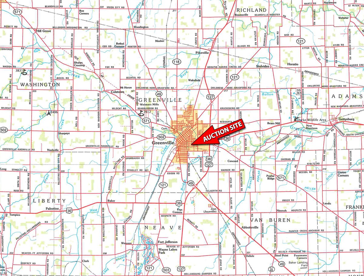 Area map - FERTILIZER EQUIPMENT AUCTION IN DARKE COUNTY, OHIO
