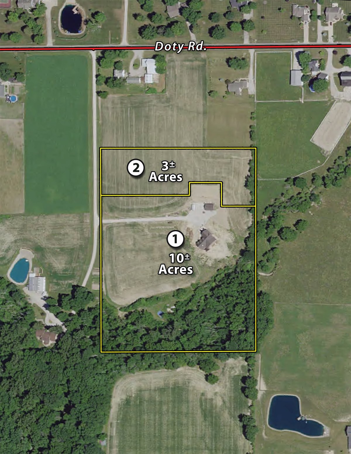 Tract map - REAL ESTATE AUCTION - 13+/- ACRES IN 2 TRACTS IN ALLEN COUNTY, INDIANA