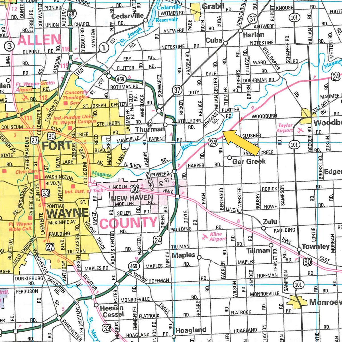 Area map - FARM EQUIPMENT AUCTION IN ALLEN COUNTY, INDIANA