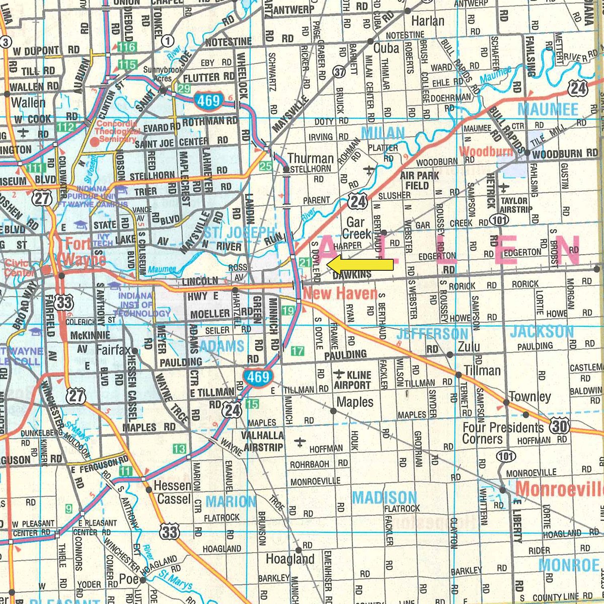 Area map - PERSONAL PROPERTY AUCTION IN ALLEN COUNTY, INDIANA