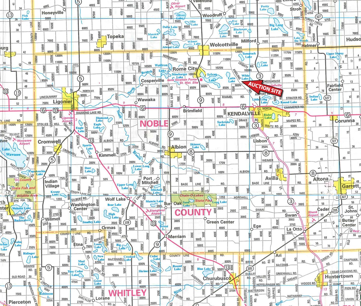 Area map - PERSONAL PROPERTY AUCTION IN NOBLE COUNTY, INDIANA
