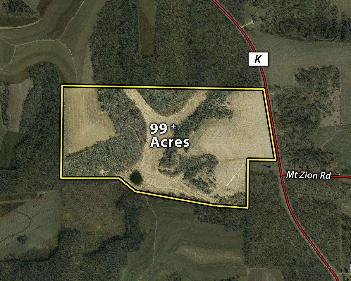 Tract map - LAND FOR SALE - GRANT COUNTY, WI - 99 ACRES - EXCELLENT ALL-AROUND PROPERTY FOR HUNTING AND FARMING - OFFER PENDING