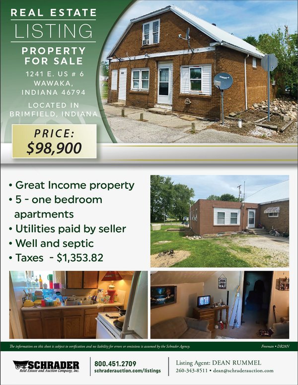 Listing brochure cover - REAL ESTATE FOR SALE - INCOME PROPERTY - 5 TOTAL APARTMENTS (SINGLE BEDROOMS)