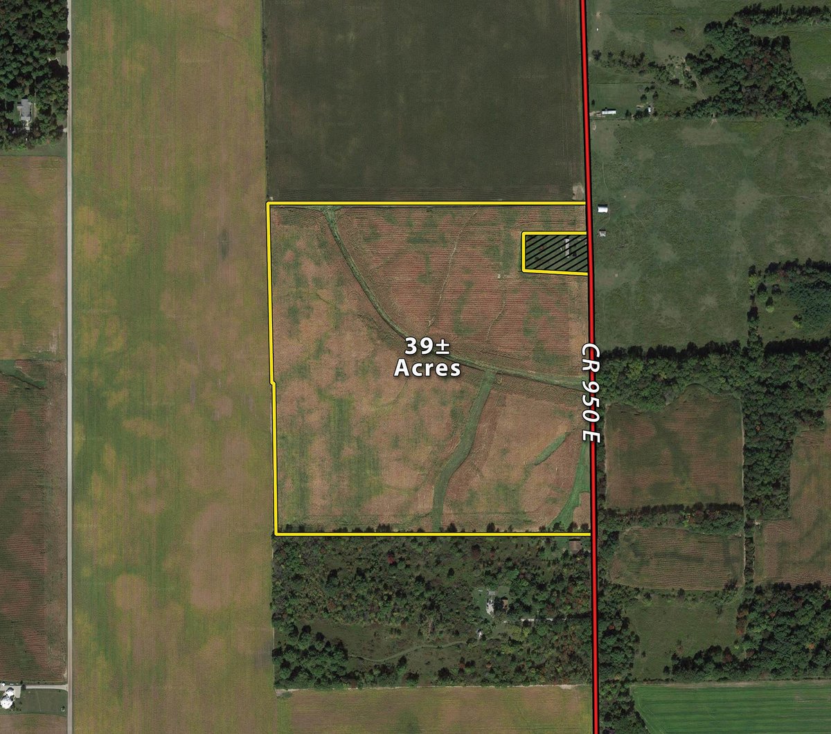 Tract map - REAL ESTATE FOR SALE - CROPLAND - 39 TOTAL ACRES - HENRY COUNTY, IN - GREAT LOCATION BETWEEN LOSANTVILLE AND MOORELAND, IN