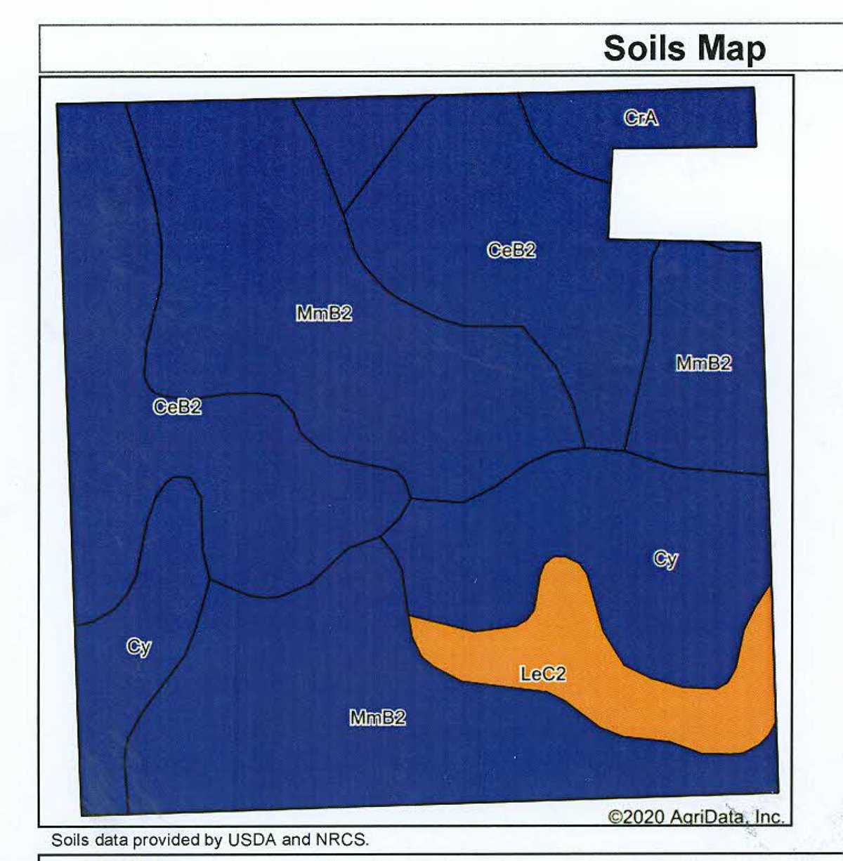 Soil map - REAL ESTATE FOR SALE - CROPLAND - 39 TOTAL ACRES - HENRY COUNTY, IN - GREAT LOCATION BETWEEN LOSANTVILLE AND MOORELAND, IN