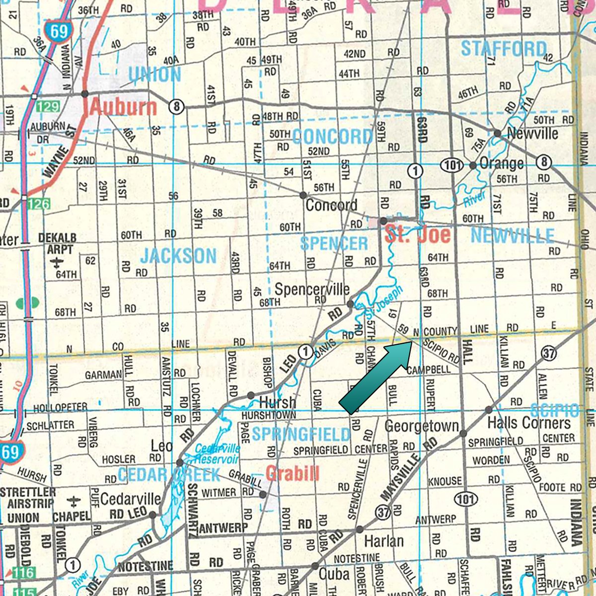 Area map - PERSONAL PROPERTY AUCTION IN NORTHEAST ALLEN COUNTY, INDIANA
