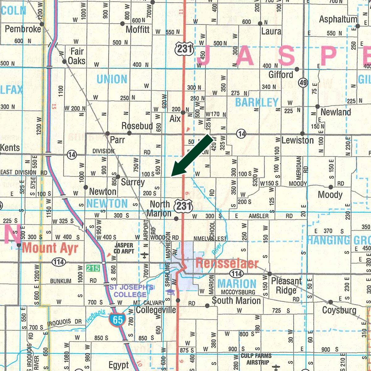 Area map - VIRTUAL FARM EQUIPMENT AUCTION IN JASPER COUNTY, INDIANA