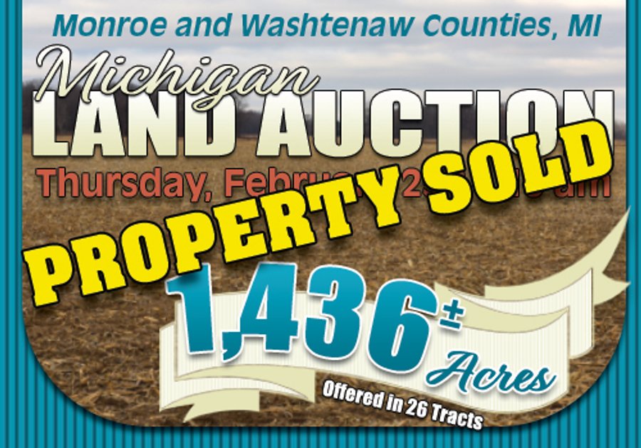 ***SOLD PRIOR TO AUCTION*** - MICHIGAN LAND AUCTION - 1,436+/- ACRES OFFERED IN 26 TRACTS IN MONROE & WASHTENAW COUNTIES, MICHIGAN