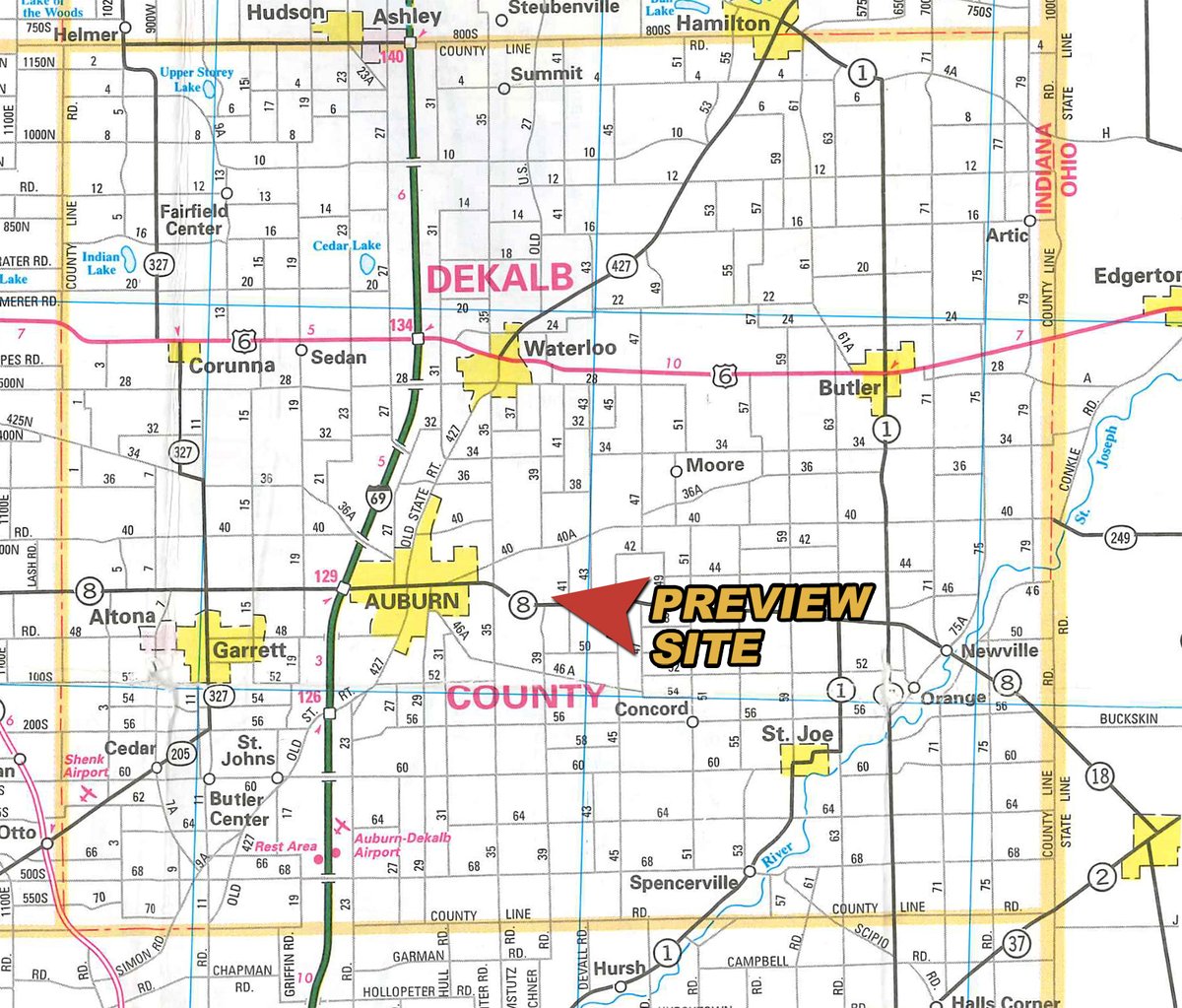 Area map - TIMED ONLINE ONLY FARM, MISCELLANEOUS, TRUCK, TRACTOR PARTS & COLLECTIBLES AUCTION IN DEKALB COUNTY, INDIANA