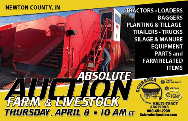 ABSOLUTE FARM & LIVESTOCK AUCTION IN NEWTON COUNTY, INDIANA