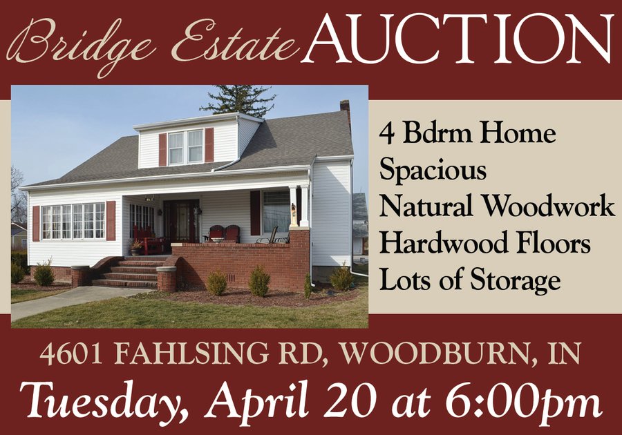 REAL ESTATE AUCTION - 4 BDRM HOME IN ALLEN COUNTY, INDIANA