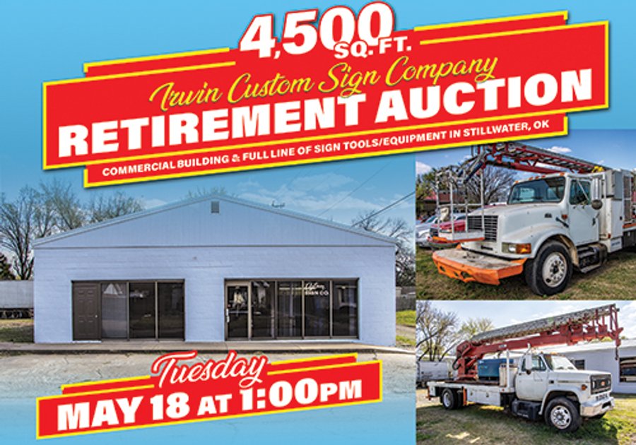 COMMERCIAL BUILDING & FULL LINE OF SIGN TOOLS & EQUIPMENT AUCTION IN STILLWATER, OKLAHOMA