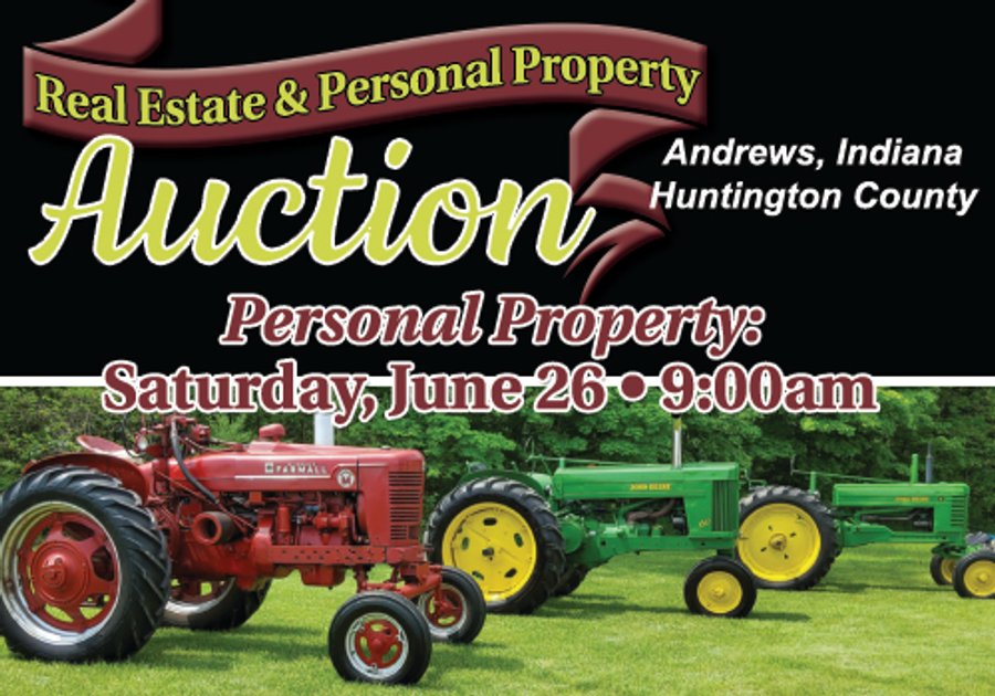 PERSONAL PROPERTY AUCTION - HUNTINGTON COUNTY, INDIANA