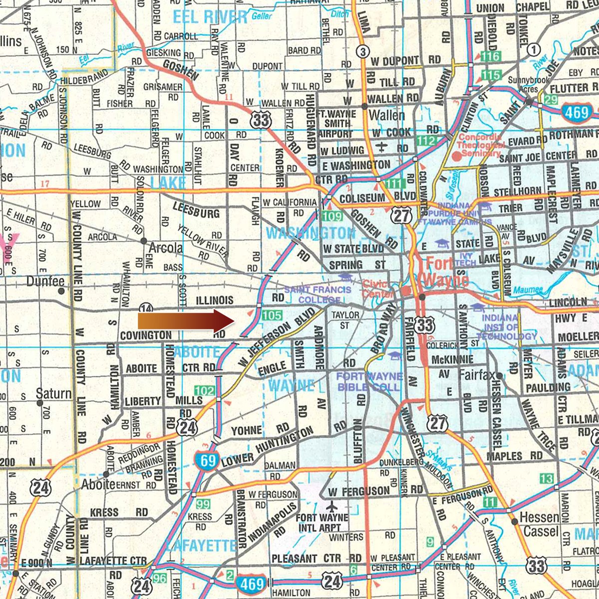 Area map - TIMED ONLINE ONLY - PERSONAL PROPERTY AUCTION IN ALLEN COUNTY, INDIANA