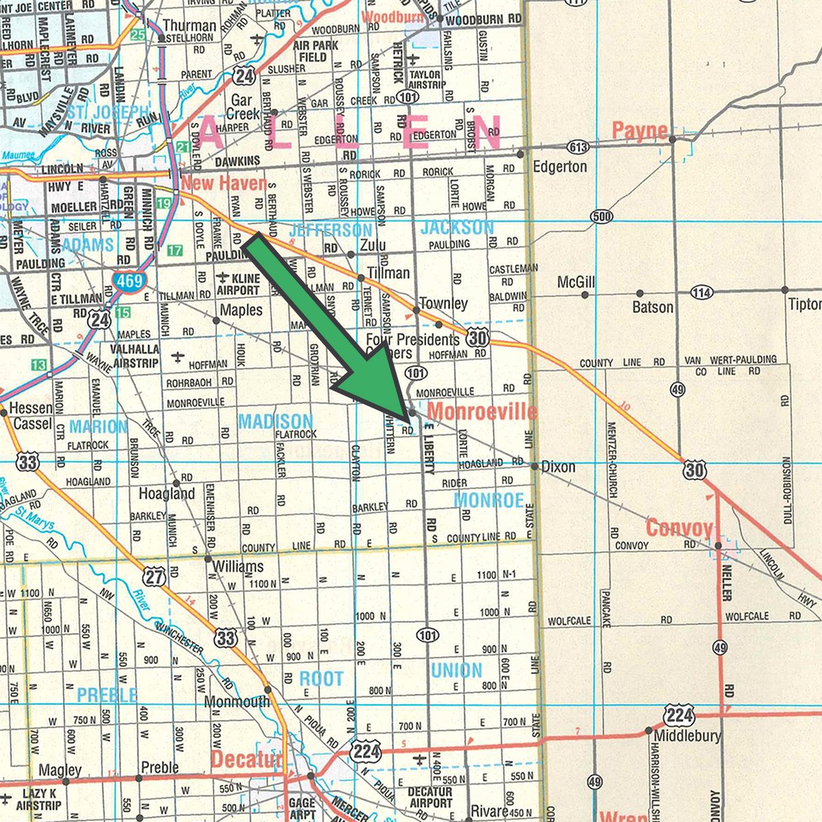 Area map - TIMED ONLINE ONLY - PERSONAL PROPERTY AUCTION IN ALLEN COUNTY, INDIANA