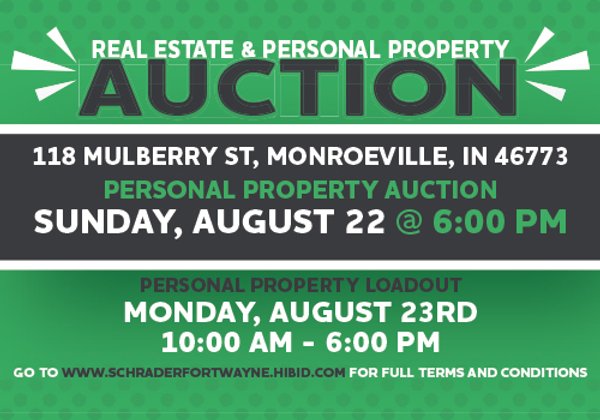 TIMED ONLINE ONLY - PERSONAL PROPERTY AUCTION IN ALLEN COUNTY, INDIANA