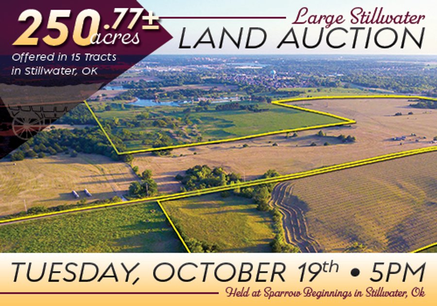 LAND AUCTION - 250.77+/- ACRES OFFERED IN 15 TRACTS IN STILLWATER, OKLAHOMA