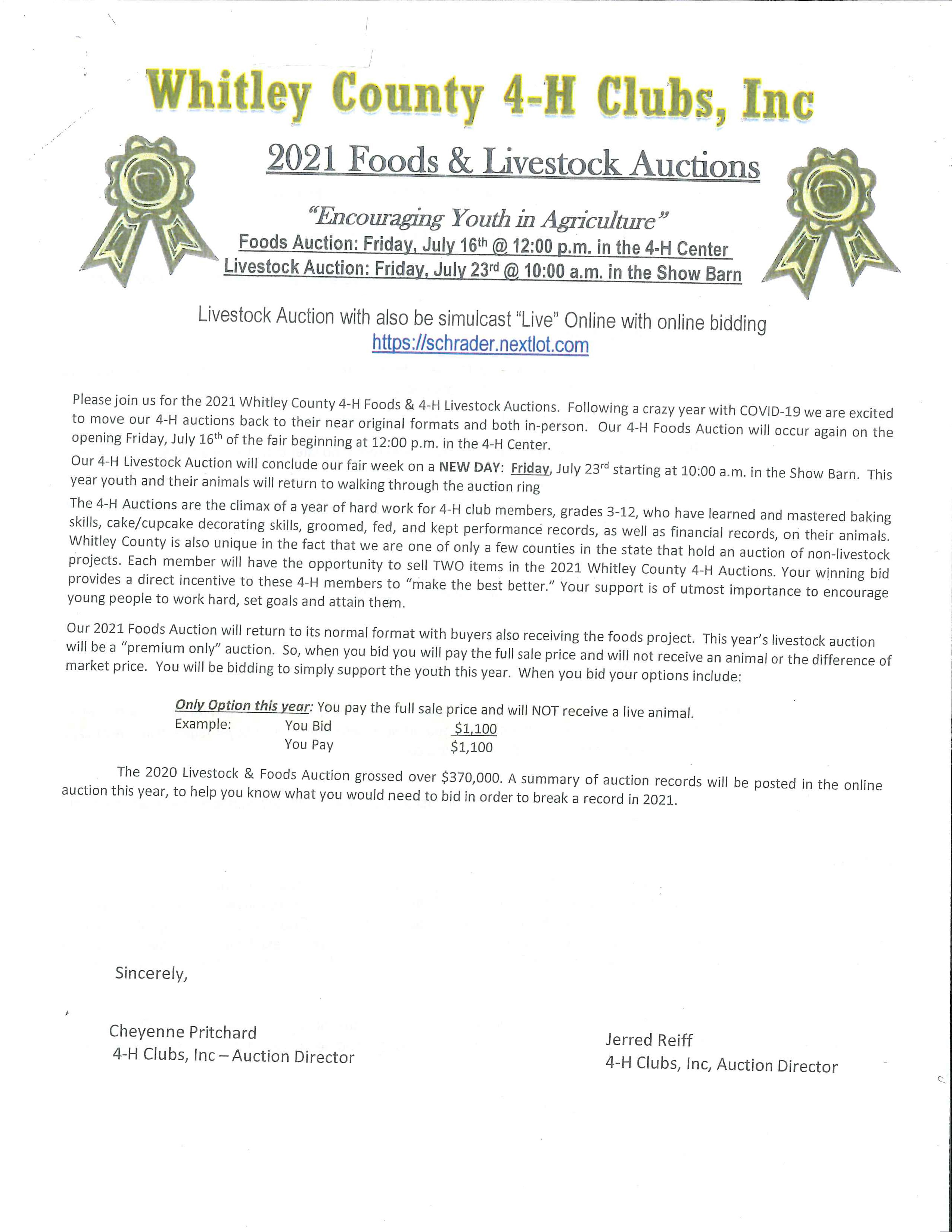 Property photo 1 - 2021 WHITLEY COUNTY 4H AUCTION