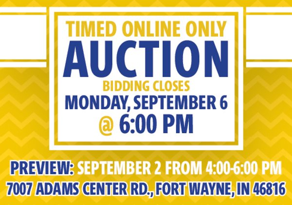 TIMED ONLINE ONLY - PERSONAL PROPERTY AUCTION - ALLEN COUNTY, IN