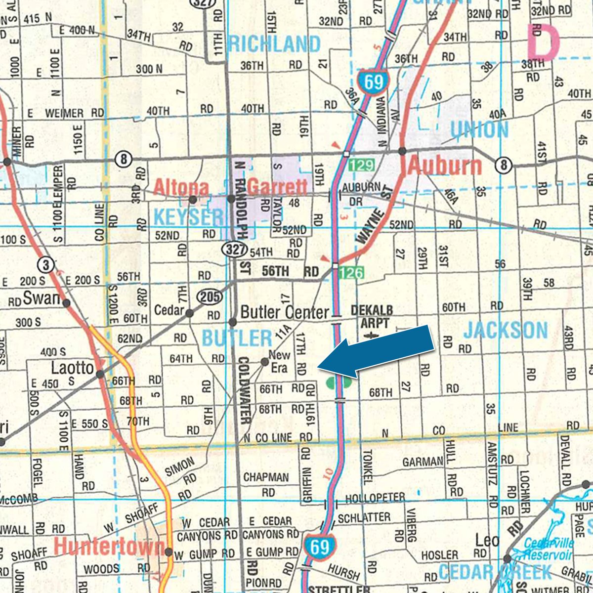 Area map - TIMED ONLINE ONLY - PERSONAL PROPERTY AUCTION IN DEKALB COUNTY, INDIANA