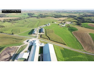 Tracts 1-3 Looking South - SOUTHWEST WISCONSIN DAIRY DISPERSAL - 211+/- ACRES OFFERED IN 5 TRACTS WITH APPROX. 1500 ACRES THAT MAY BE LEASED. 1550 MILKING COWS/225 DRY COWS/1600 HEIFERS