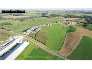 Tracts 2+3 Looking South - SOUTHWEST WISCONSIN DAIRY DISPERSAL - 211+/- ACRES OFFERED IN 5 TRACTS WITH APPROX. 1500 ACRES THAT MAY BE LEASED. 1550 MILKING COWS/225 DRY COWS/1600 HEIFERS