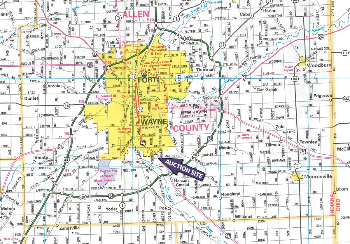 Area map - TIMED ONLINE ONLY - PERSONAL PROPERTY AUCTION IN ALLEN COUNTY, INDIANA