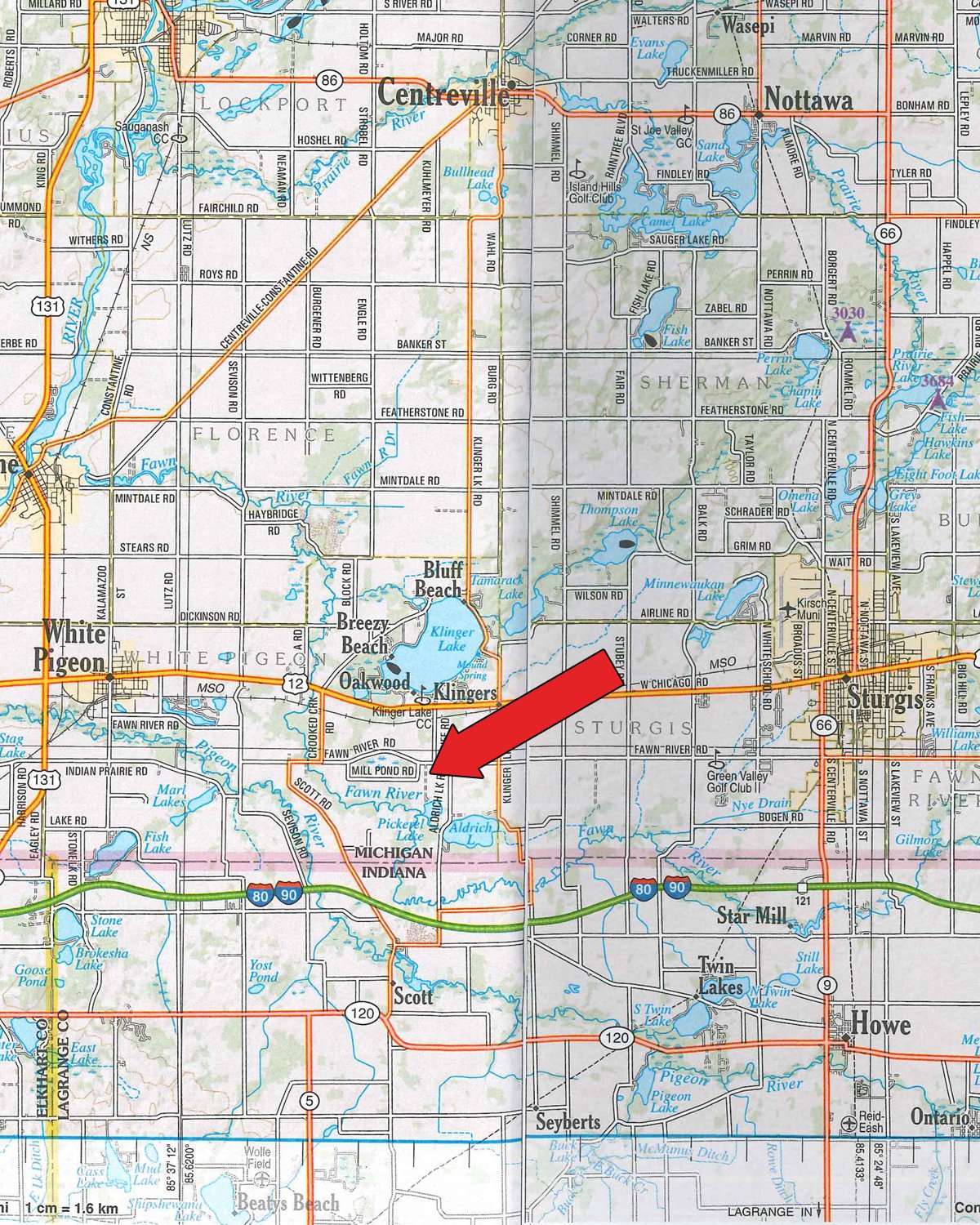 Area map - FARM EQUIPMENT AUCTION - ST. JOSEPH COUNTY, MICHIGAN