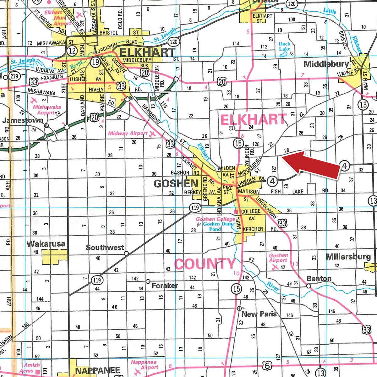 Area map - FARM RETIREMENT AUCTION - GOSHEN, IN