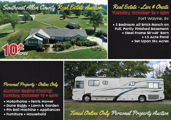TIMED ONLINE ONLY - PERSONAL PROPERTY AUCTION - ALLEN COUNTY, INDIANA