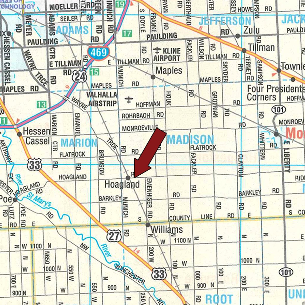 Area map - TIMED ONLINE ONLY - PERSONAL PROPERTY AUCTION - ALLEN COUNTY, INDIANA