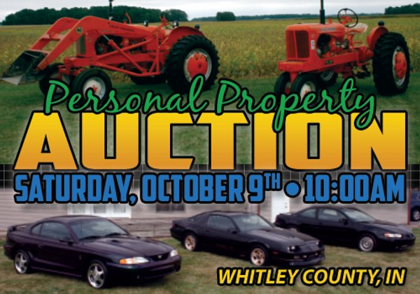 PERSONAL PROPERTY AUCTION - WHITLEY COUNTY, INDIANA