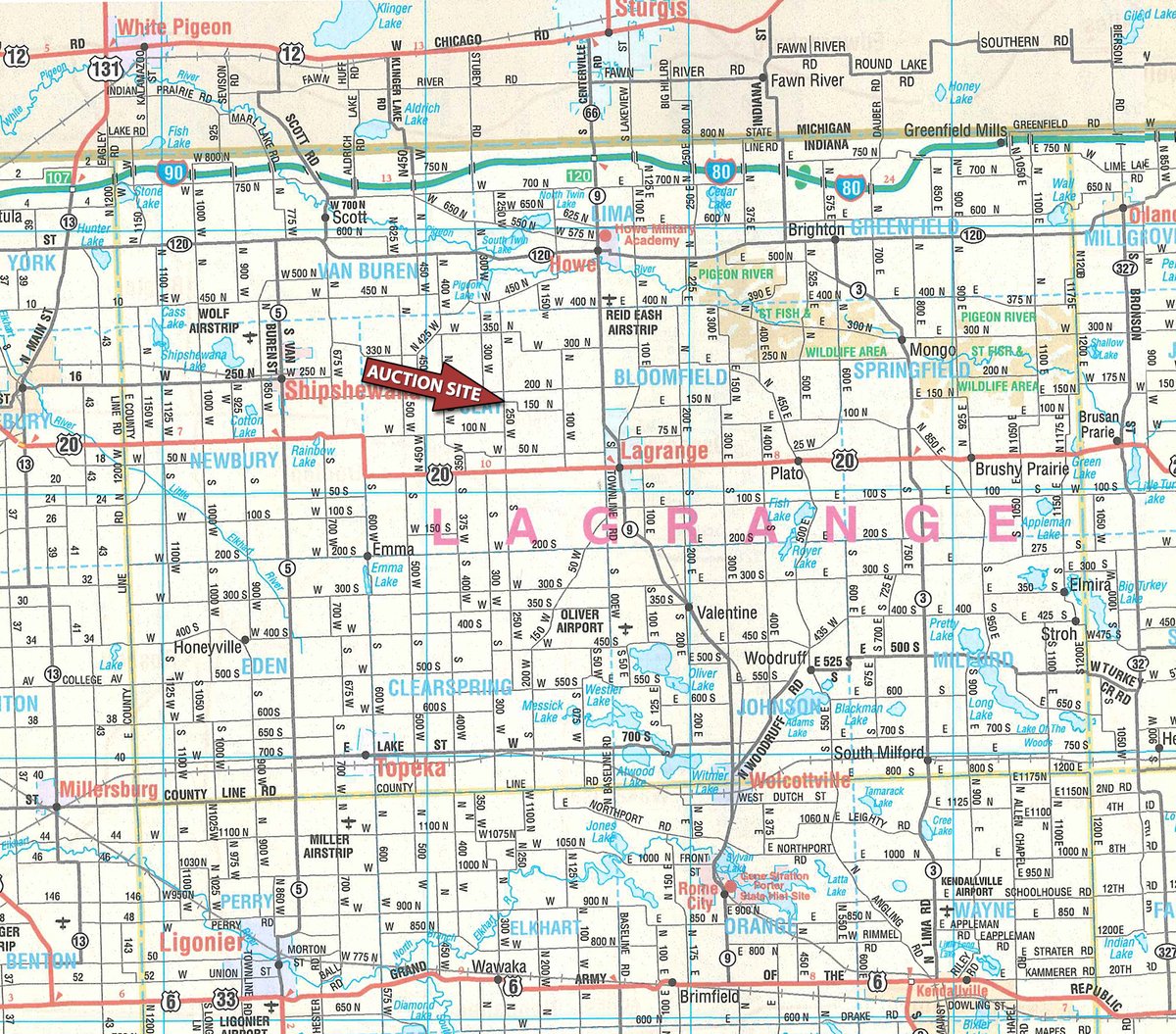 Area map - FARM & SHOP EQUIPMENT AUCTION - LAGRANGE COUNTY, INDIANA