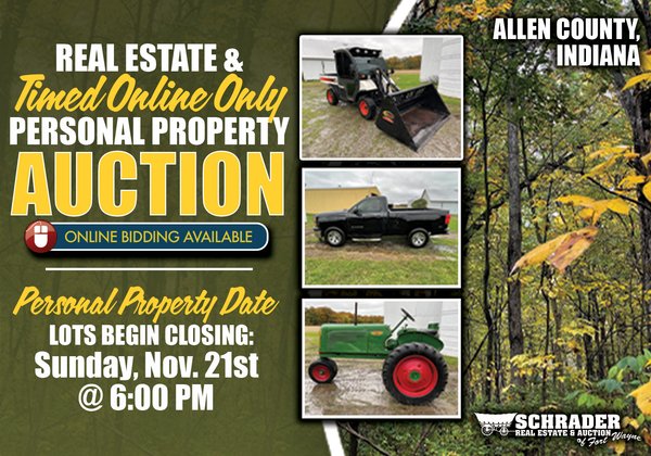 TIMED ONLINE ONLY - PERSONAL PROPERTY AUCTION - ALLEN COUNTY, INDIANA