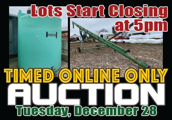 TIMED ONLINE ONLY!! SMALL FARM EQUIPMENT AND MISC TIMED ONLINE AUCTION