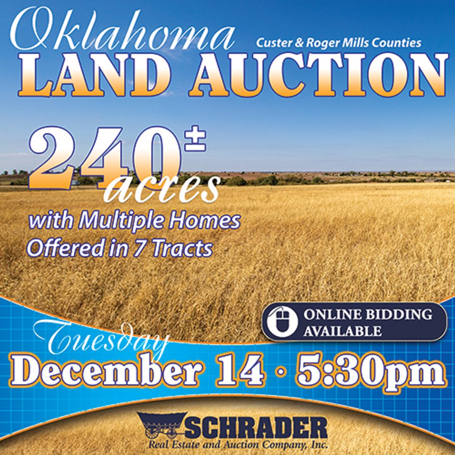 LAND AUCTION - 240+/- Acres with Multiple Homes in Custer & Roger Mills Counties, OKLAHOMA