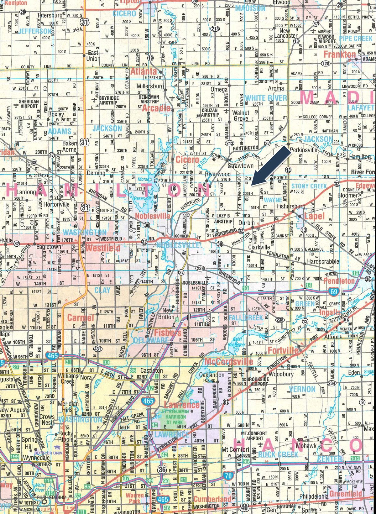 Area map - FARM EQUIPMENT AUCTION - NOBLESVILLE, IN