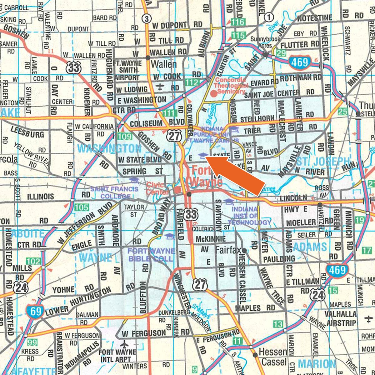 Area map - TIMED ONLINE ONLY - PERSONAL PROPERTY AUCTION IN FORT WAYNE, INDIANA
