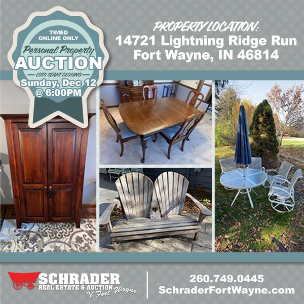 TIMED ONLINE ONLY AUCTION - PERSONAL PROPERTY - FORT WAYNE, IN