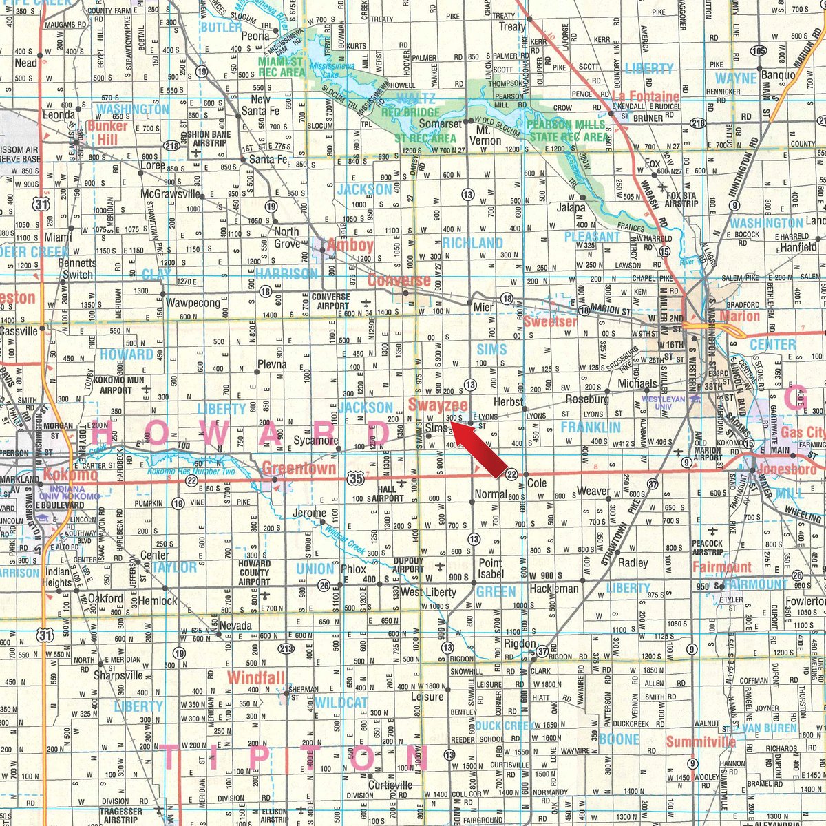 Area map - FARM EQUIPMENT AUCTION - SWAYZEE, IN