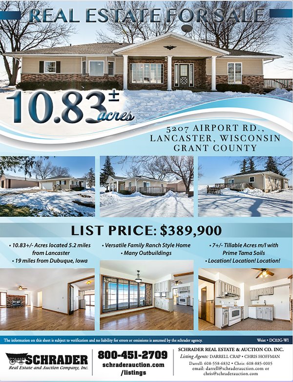 Listing brochure cover - REAL ESTATE FOR SALE - 10.83+/- ACRES WITH FAMILY RANCH STYLE HOME AND MANY OUTBUILDINGS
