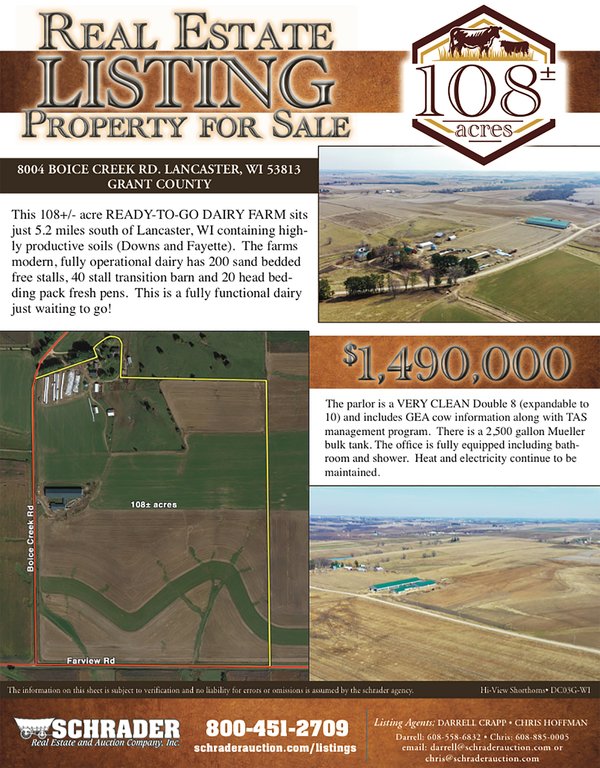 Listing brochure cover - REAL ESTATE FOR SALE - 108+/- ACRES
