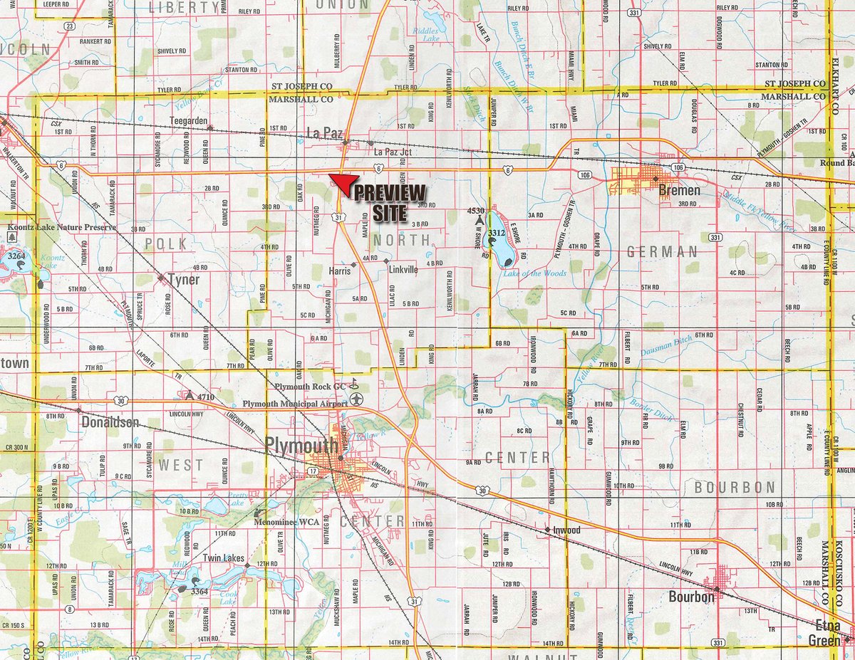Area map - TIMED ONLINE ONLY ANTIQUE AND COLLECTIBLE AUCTION - MARSHALL COUNTY, INDIANA