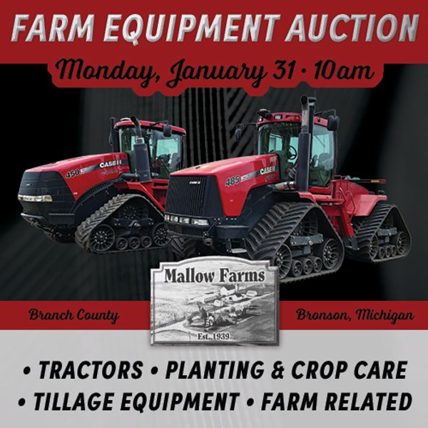 FARM EQUIPMENT AUCTION - BRANCH COUNTY, BRONSON, MI