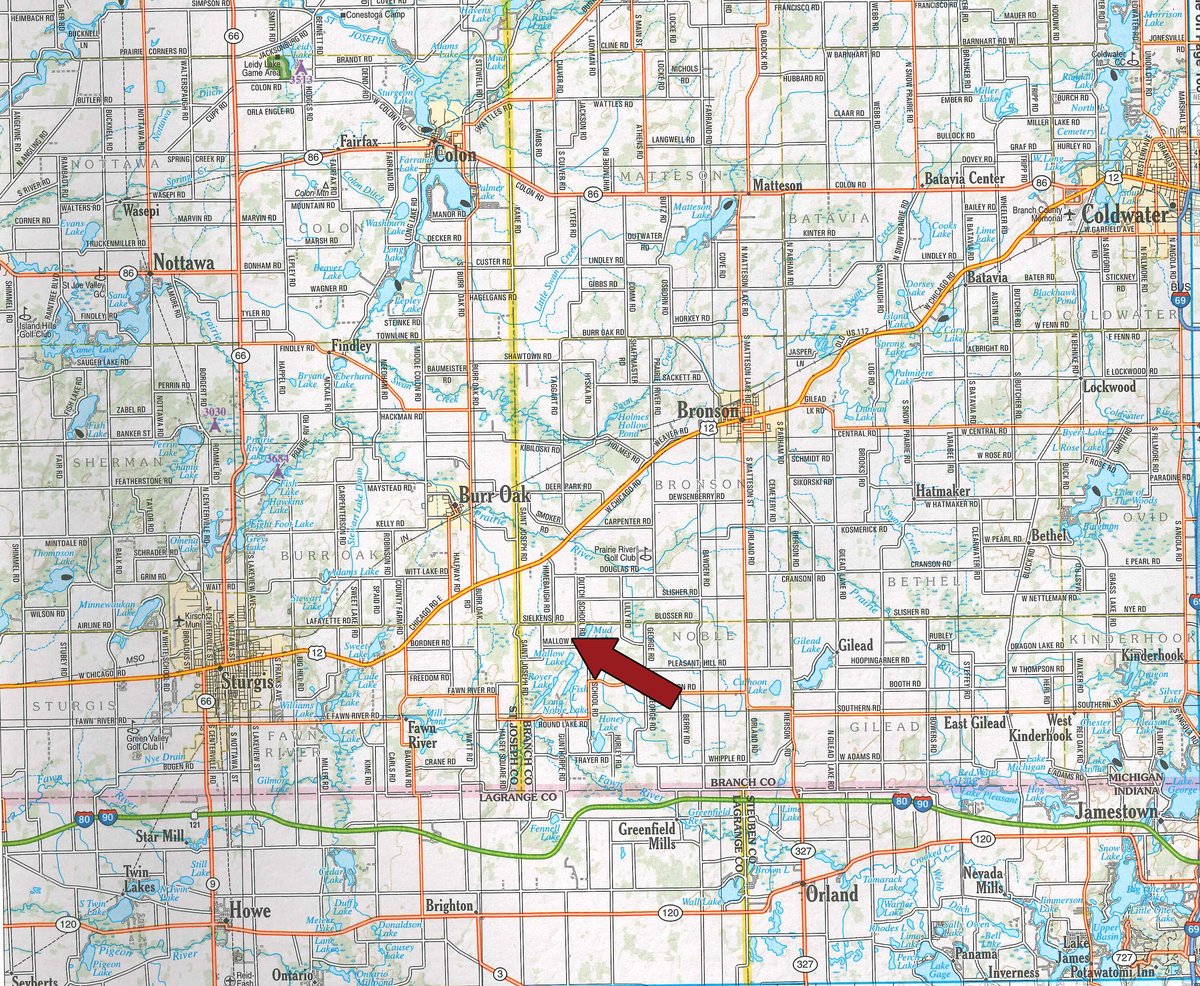 Area map - FARM EQUIPMENT AUCTION - BRANCH COUNTY, BRONSON, MI