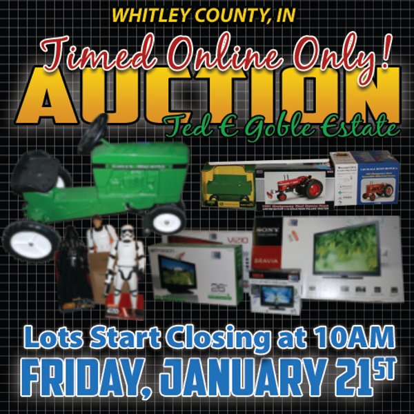 TIMED ONLINE ONLY AUCTION - PERSONAL PROPERTY - WHITLEY COUNTY, IN