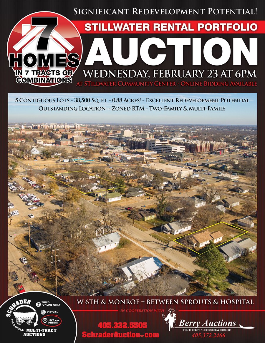 7 HOMES OFFERED IN 7 TRACTS - PAYNE COUNTY, OKLAHOMA