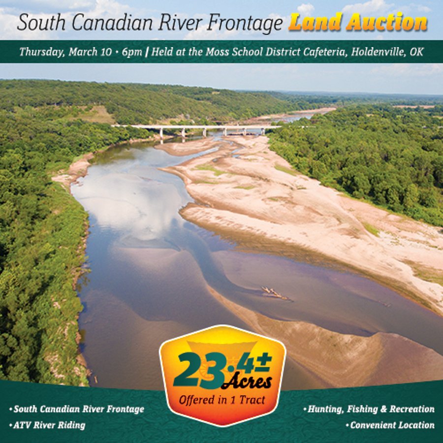 LAND AUCTION 23.4+/- ACRES OFFERED IN 1 TRACT IN HUGHES COUNTY, OK