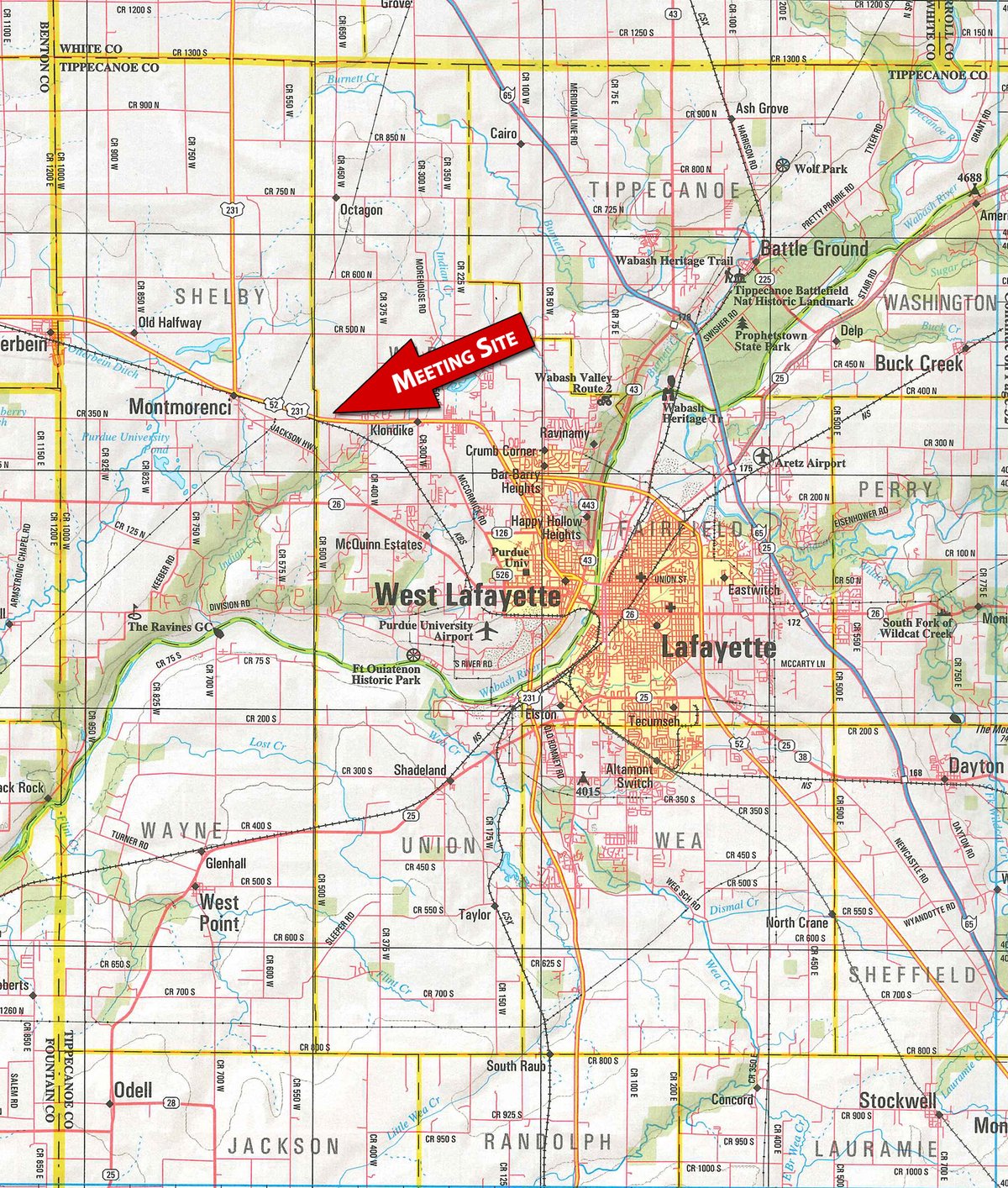 Area map - LAND VALUE TRENDS AND COMMODITY MARKET LAFAYETTE, IN