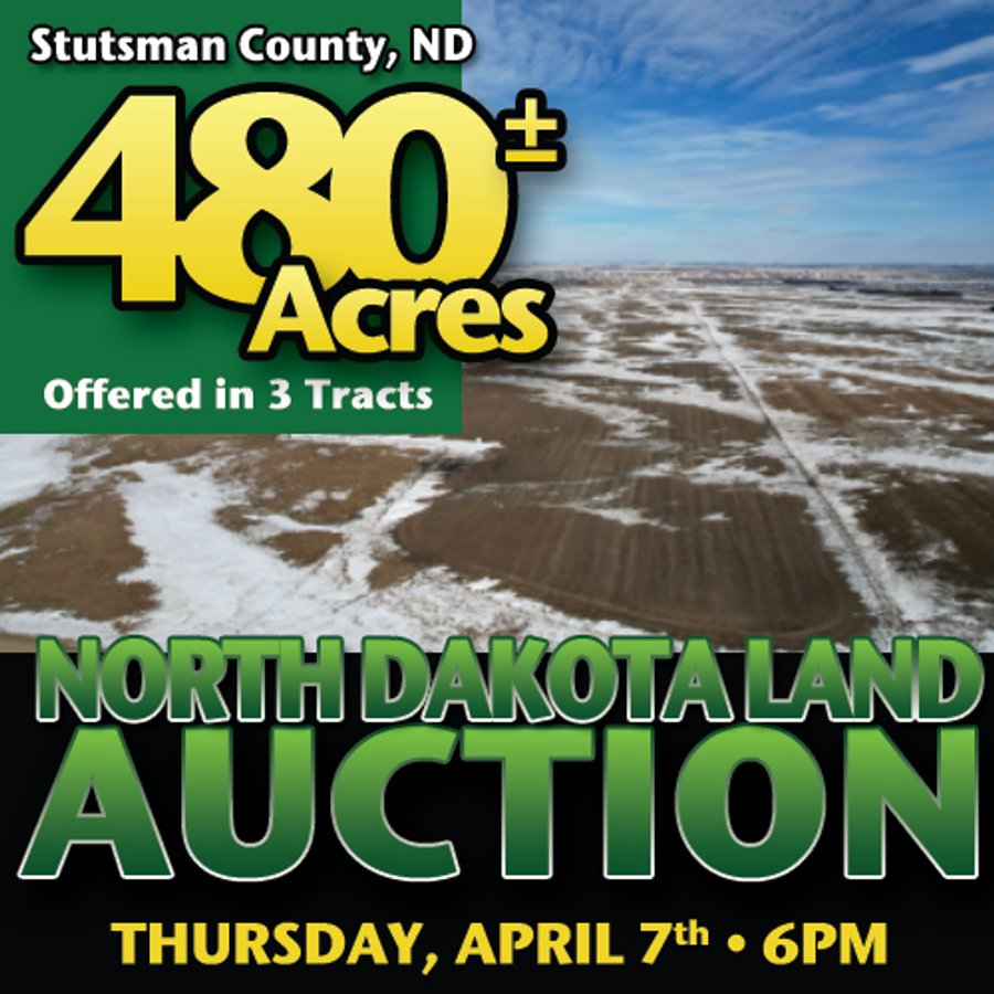 NORTH DAKOTA LAND AUCTION 480+/- ACRES OFFERED IN 3 TRACTS OR IN COMBINATIONS IN STUTSMAN COUNTY, ND